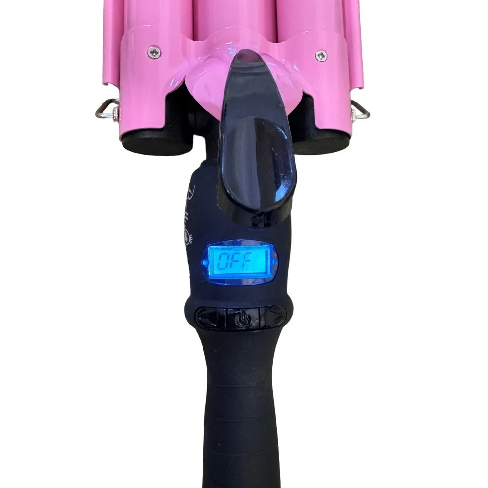 Three Barrel Curling Iron Wand Digital Lcd Temperature Display Ceramic‎ 110-240V